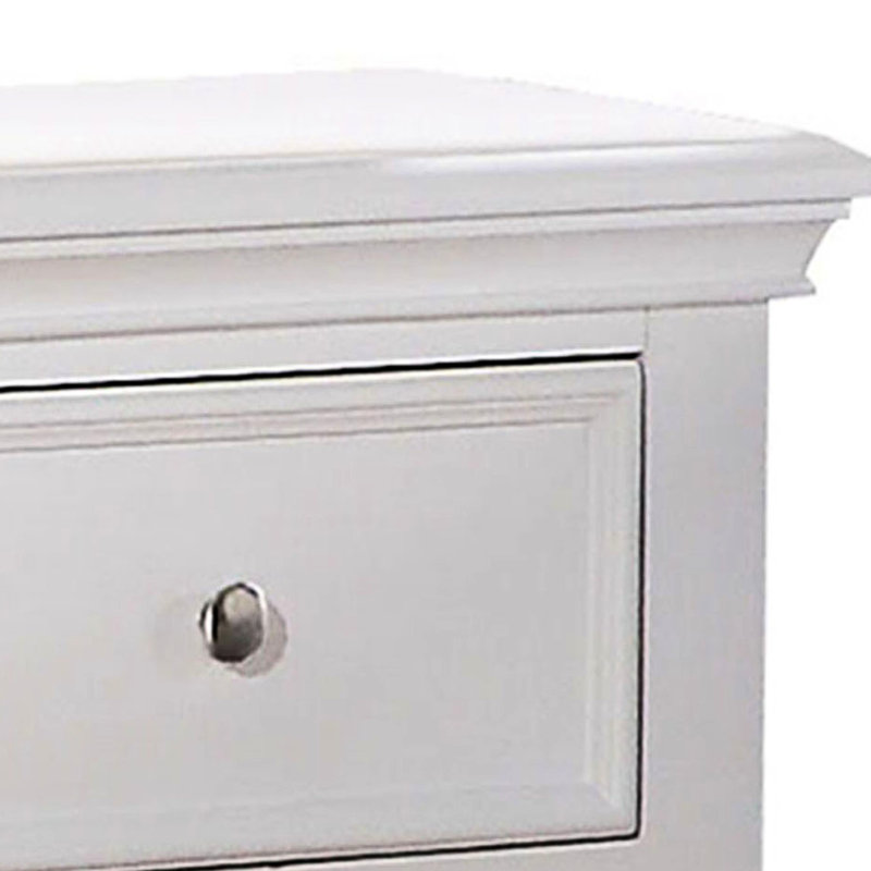 Table de chevet pour chambre à coucher de couleur blanche avec 1 tiroir et tablette inférieure