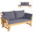 Thurso Upholstered Acacia Daybed with Mattress