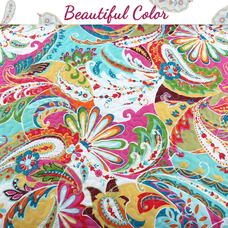 Floral Quilt, Queen Quilt + 2 Shams