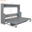 Grand lit escamotable avec élévateur hydraulique et bureau, gris (ANCIEN SKU: N820S00033E)-219639681-219639709