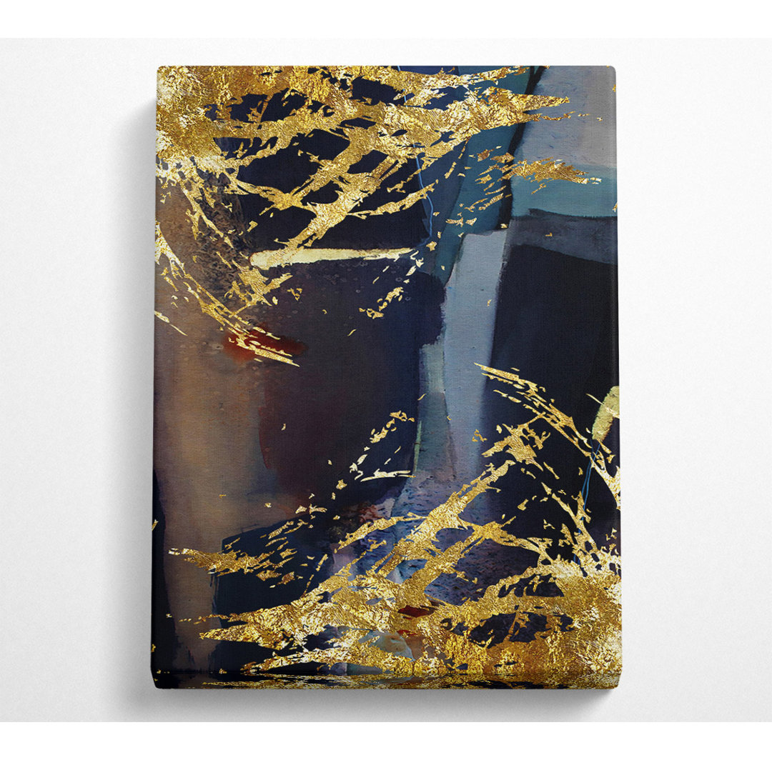 Distressed Gold Mess - Kunstdrucke ohne Rahmen auf Leinwand