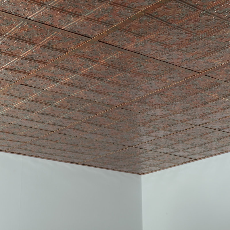 Panneau de plafond décoratif décoratif en vinyle 10 pi 2 pi x 2 pi FASÄDE, Fantaisie cuivrée