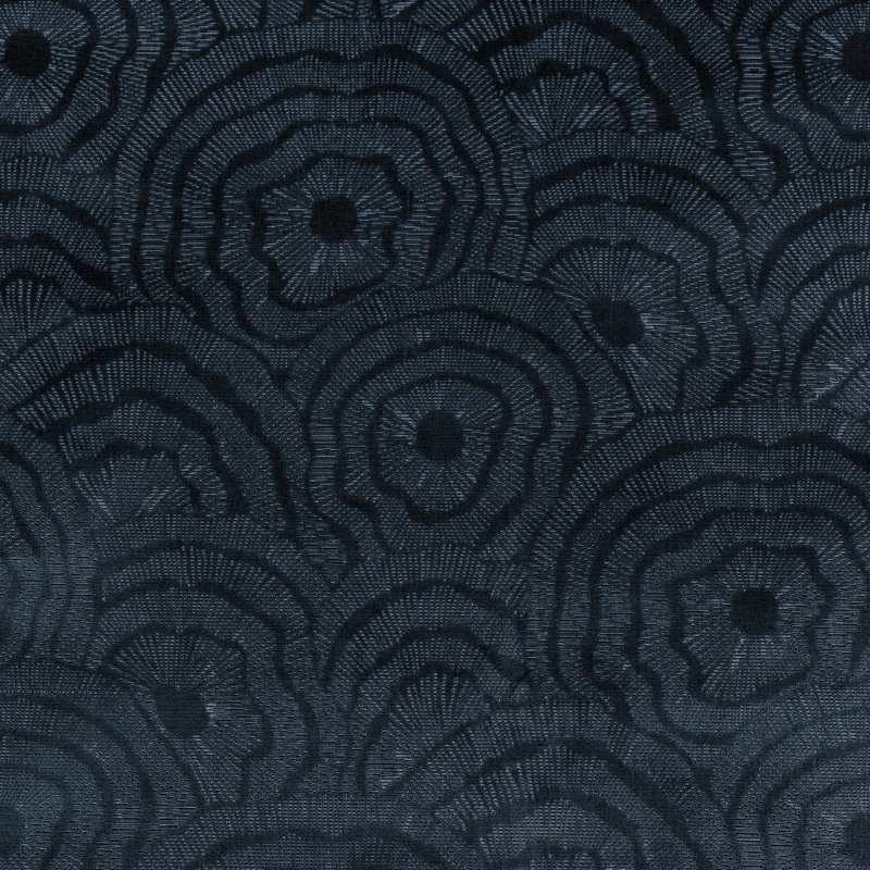 Trad Nouveau Panache Velvet Fabric, Ink