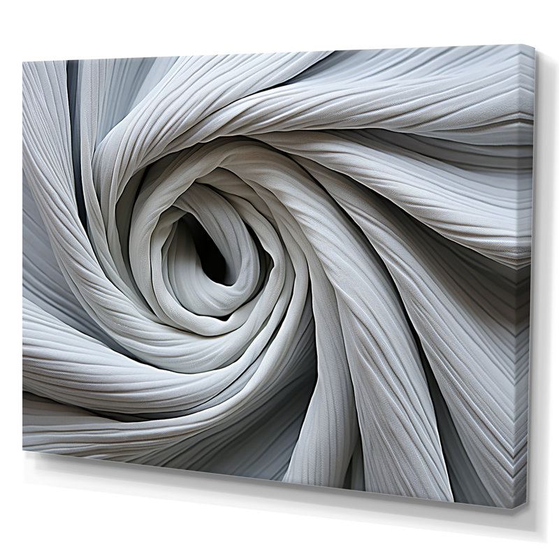 «Grey Spiraling Fractal Sprial I», art mural spirales abstraites, Toile tendue, H 34 po x l 44 po x P 1,5 po