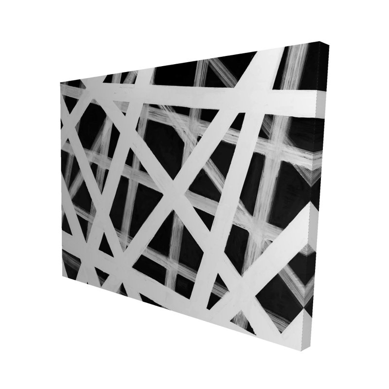 Geometric Stripes Canvas - Minimalist Office Decor | Home Art, 48" H x 60" W