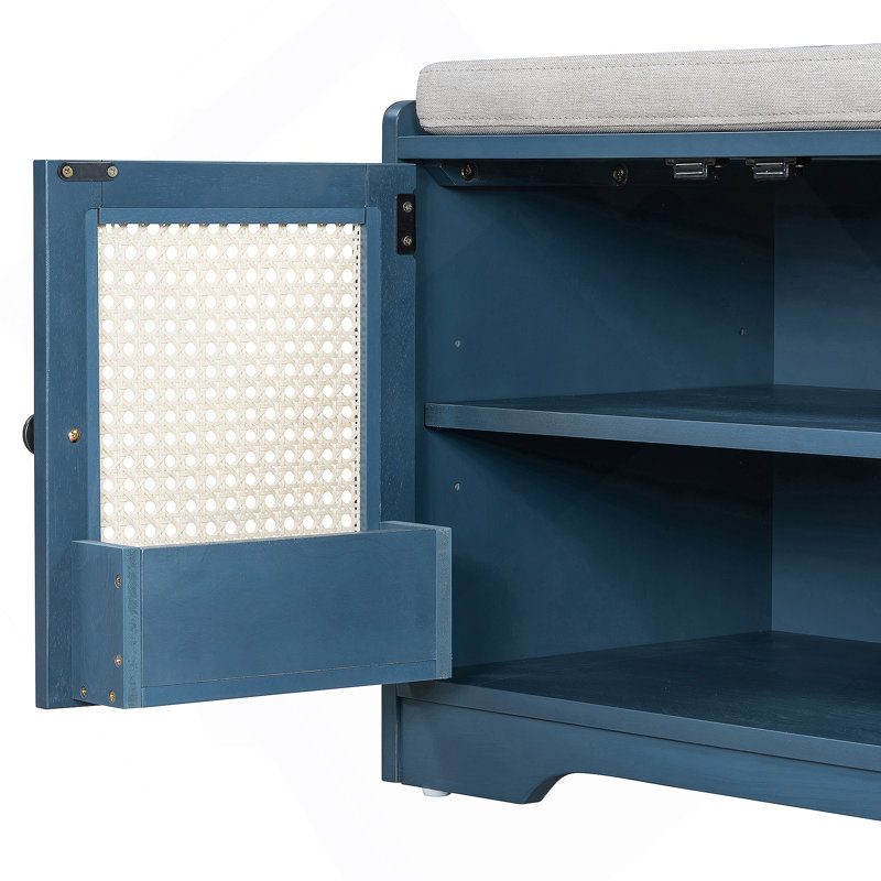 Banc de rangement Rustic, Antique Navy