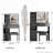 37" Middle Size Left Drawer Desktop Vanity Table, Brightness Adjust LED Mirror and Cushioned Stool-113847147