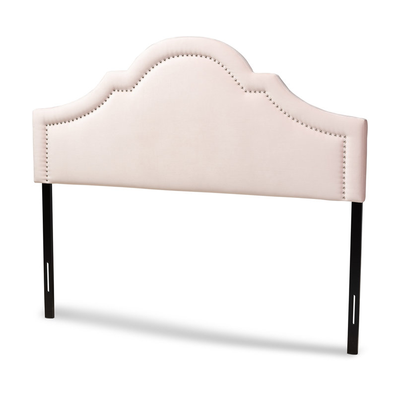Tête de lit tapissier à panneau Michelly, Double, Rose clair