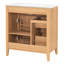 Meuble-lavabo de 30 po avec comptoir en céramique, pieds en bois massif avec tiroir basculant, 2 tiroirs à fermeture en douceur et support de porte, grain de bois naturel