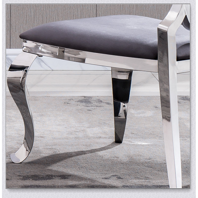 Chaise de salle à manger en velours avec dossier ovale, ensemble de 2