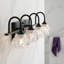 Applique murale moderne noire à 4 lumières de 23 pouces avec verre cristal.-455725829-455725824