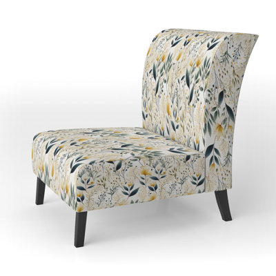 Earthy Flora - Fauteuil de chambre rembourré bohémien et éclectique