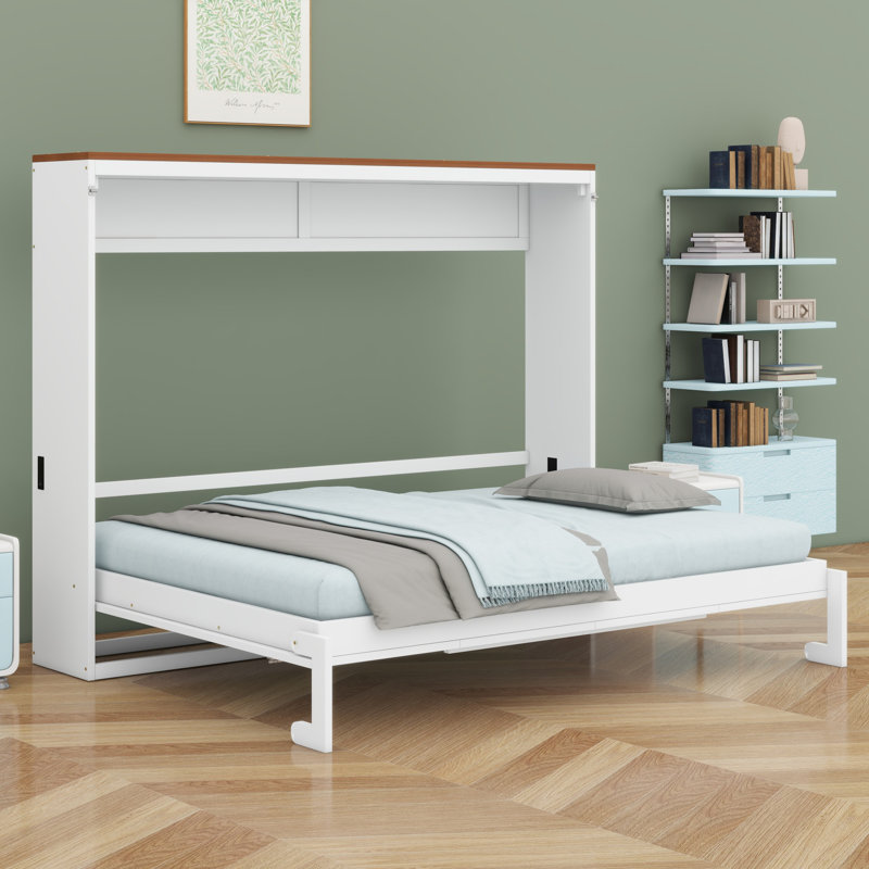 Lit escamotable avec USB pour espace de vie moderne, Blanc