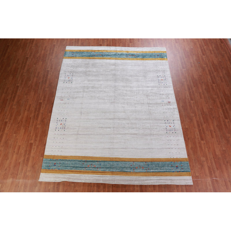 Tapis indien gris Katsuyuki 9 x 12 po Gabbeh