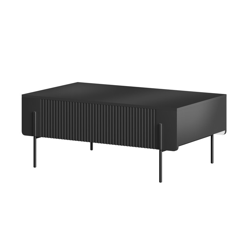 Otterburn Coffee Table with Storage, Black, Black