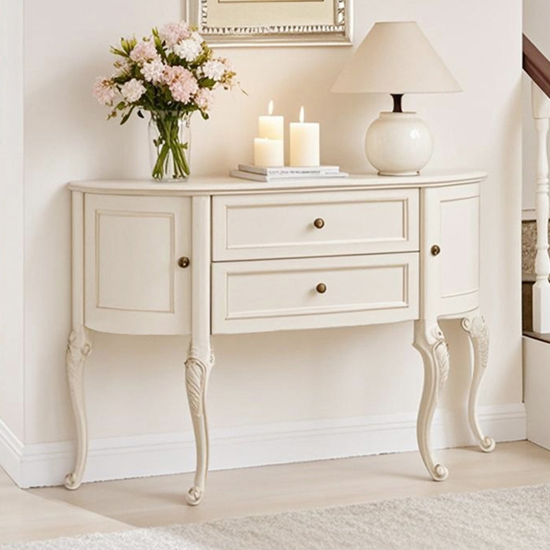 Console de style européen de luxe rétro, Ivoire ivoire