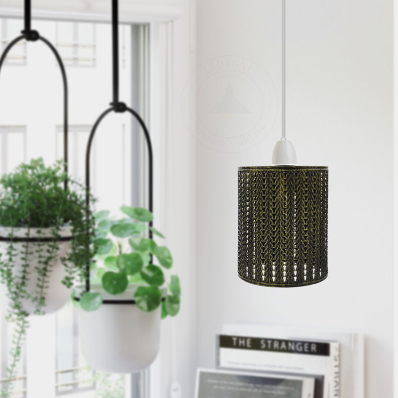 Anistin Metal Drum Lamp Shade ( Screw On ), Brushed Brass