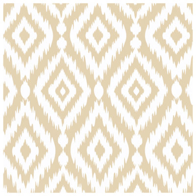 Beige White Ikat Comforter