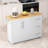 Kitchen Island Cart With 2 Door Cabinet And Three Drawers With Spice Rack, Towel Rack