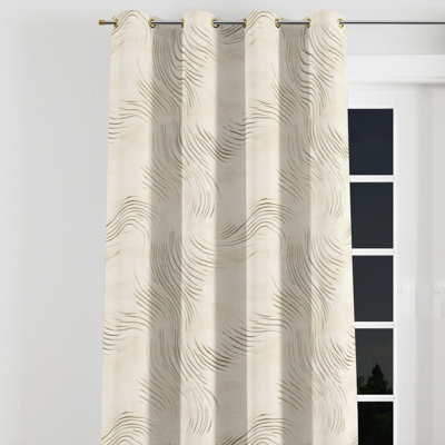 Abstract Room Darkening Curtains - Modern Botjo Grommet Curtain - 1 Panel