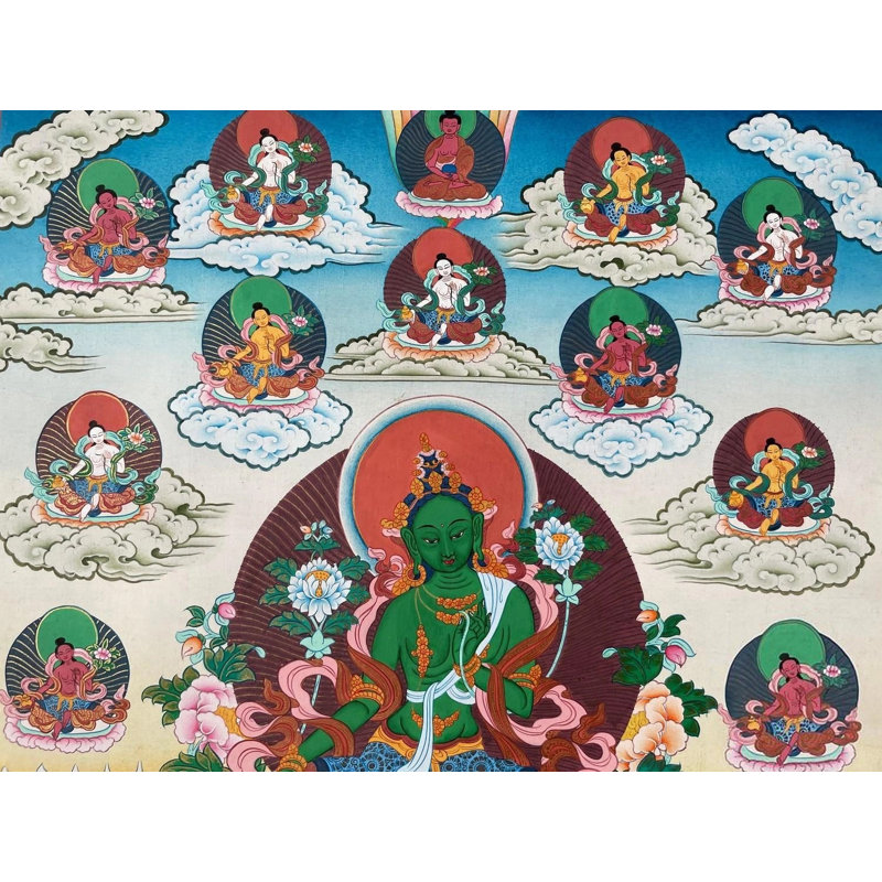 21 Tara Thangka vert (Brocadeless Thangka)