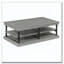 Table basse en bois 55,1 "avec pieds noirs, 2 tablettes de rangement ouvertes-1088206852-1088206851