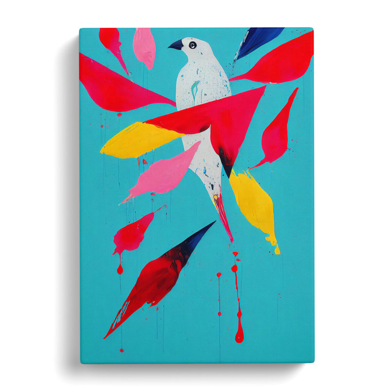 Painted Bird No.1 Abstract - Wrapped Canvas, 76cm H x 50cm W x 3cm D