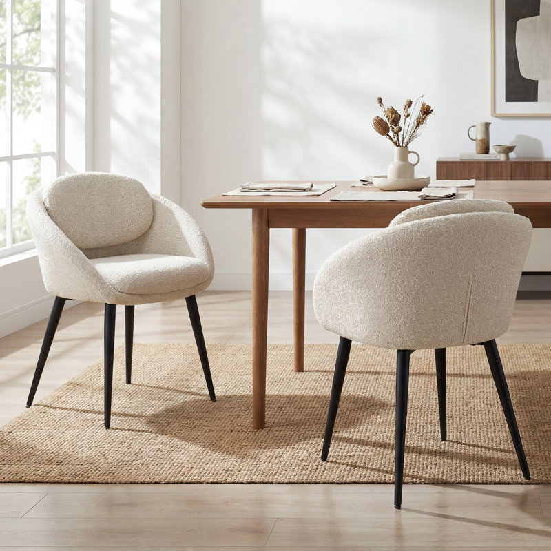 Upholstered Dining Chair, 2, Beige