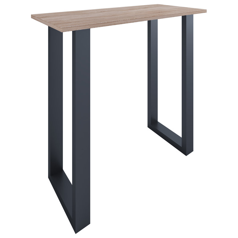 Xona Bar Table, Natural, 102cm H x 110cm W x 50cm D, Matt brushed nickel