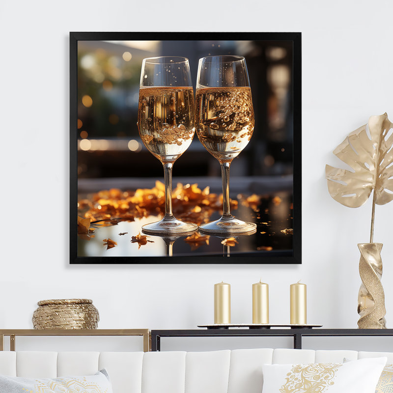 Toast réfléchissant sur toile, H 24 po x l 24 po x P 1 po, Cadre simple noir
