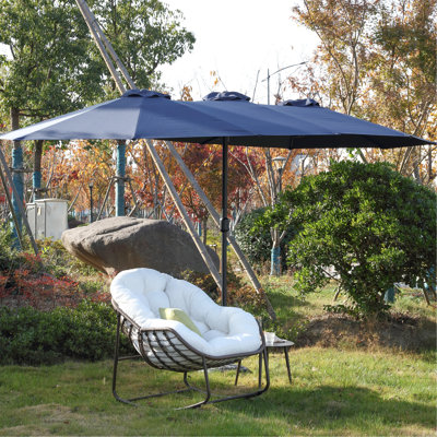 Grand parasol rectangulaire double 14,8 pi avec manivelle