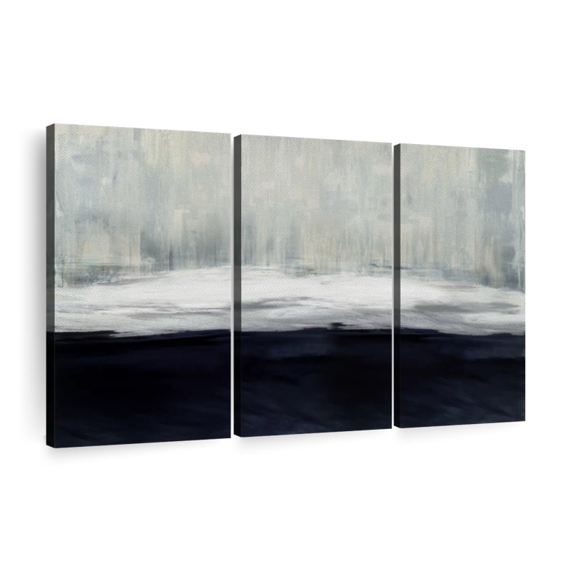 "Blanc sur bleu" sur toile, H 28 po x l 45 po x P 1,25 po