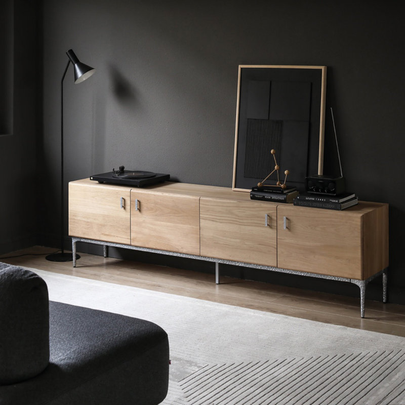 Crédence de rangement simple en bois massif avec meuble télé 86,6 W