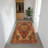 Large Area Rug for Living Room, Machine Washable Boho Rug for Bedroom, Low Pile Lightweight Thin Rugs Floral Vintage Distress Print Pattern Carpet for Dining Room, Red-1098735847