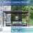 Patio Aluminum Metal Frame Pergola, Freestanding Lighted Patio Pergola with Adjustable Louvered Roof for Outdoor-104989225-133026627