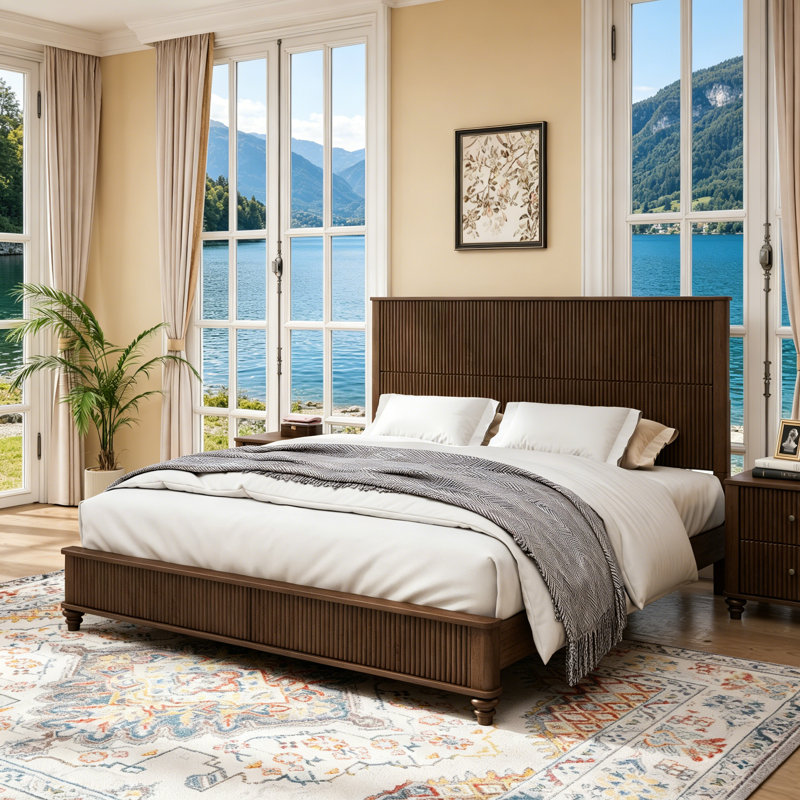 Base de lit en bois massif