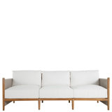 Pacifica Outdoor 3 - Seat Teak Patio Sofa with Sunbrella Cushions