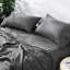  Ensemble de draps en lin pur lavé à la pierre, drap-housse 16 po-385116270-377350561