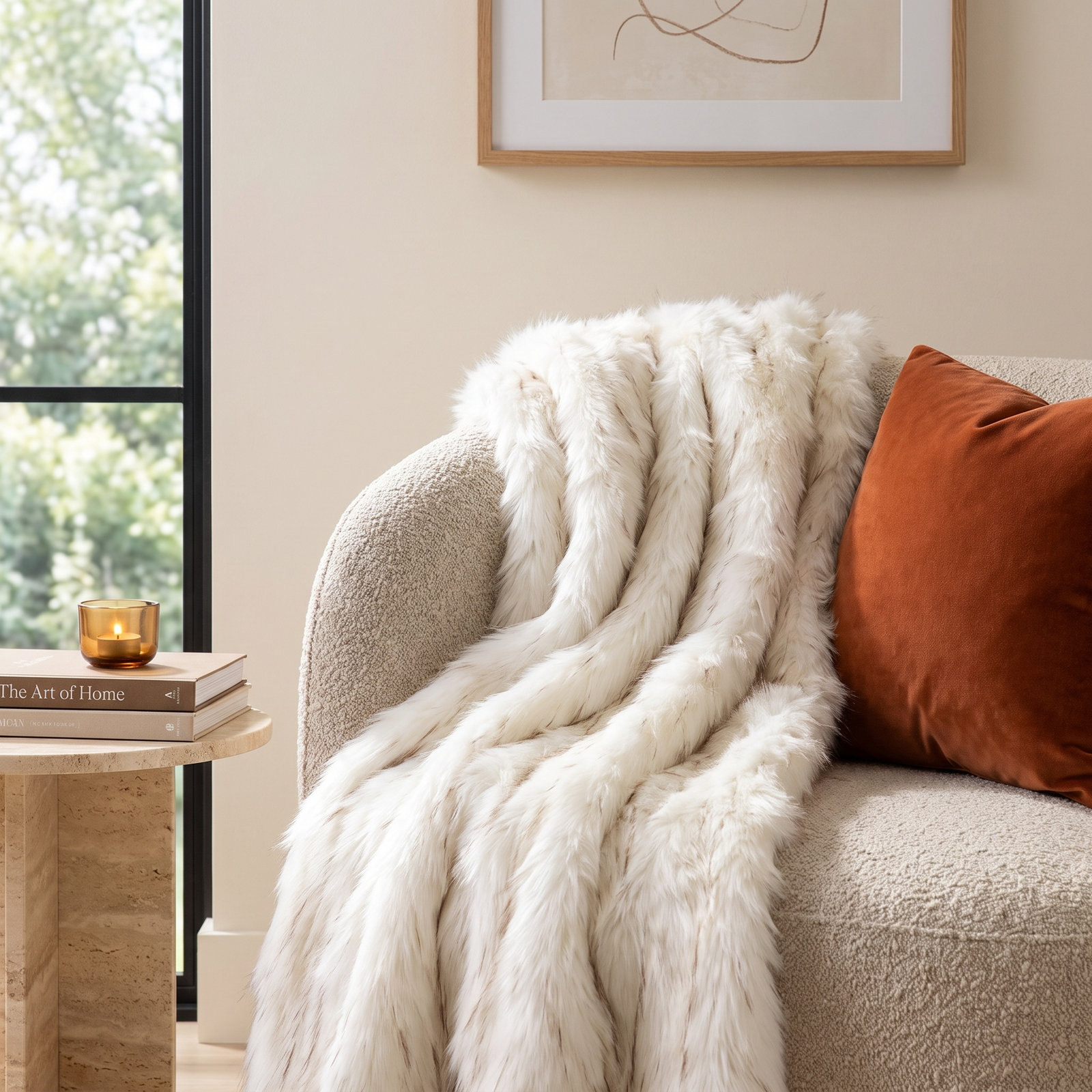 Harwick Faux Fur Throw Blanket, 58" x 60"