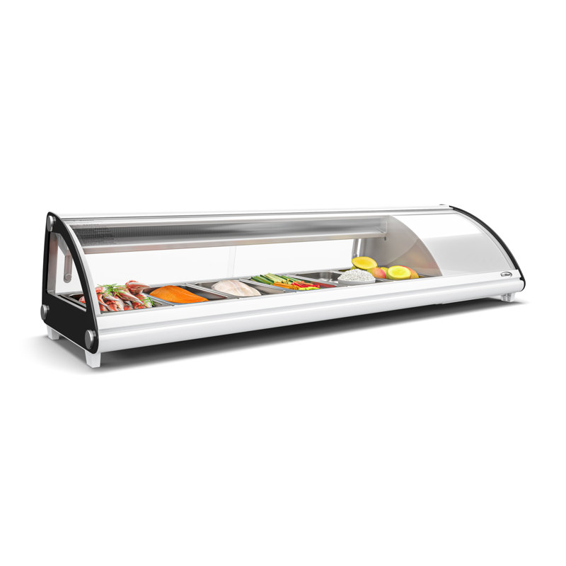 Réfrigérateur 60 po en verre 60 po avec 6 plateaux en acier inoxydable blanc