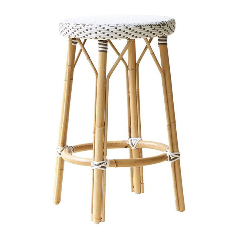 Tabouret Simone, Pois blanc / cappuccino, Tabouret de comptoir (siège d'une hauteur de 27 p