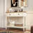 Farmhouse Style Console Table With 2 Drawer And Bottom Storage Shelf For Entryway, Rustic Side Table With Storage Drawer And Shelf For Living Room, Hallway