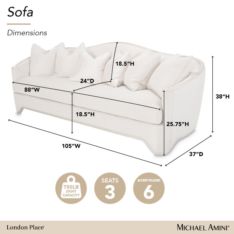 London Place 105'' Recessed Arm Sofa