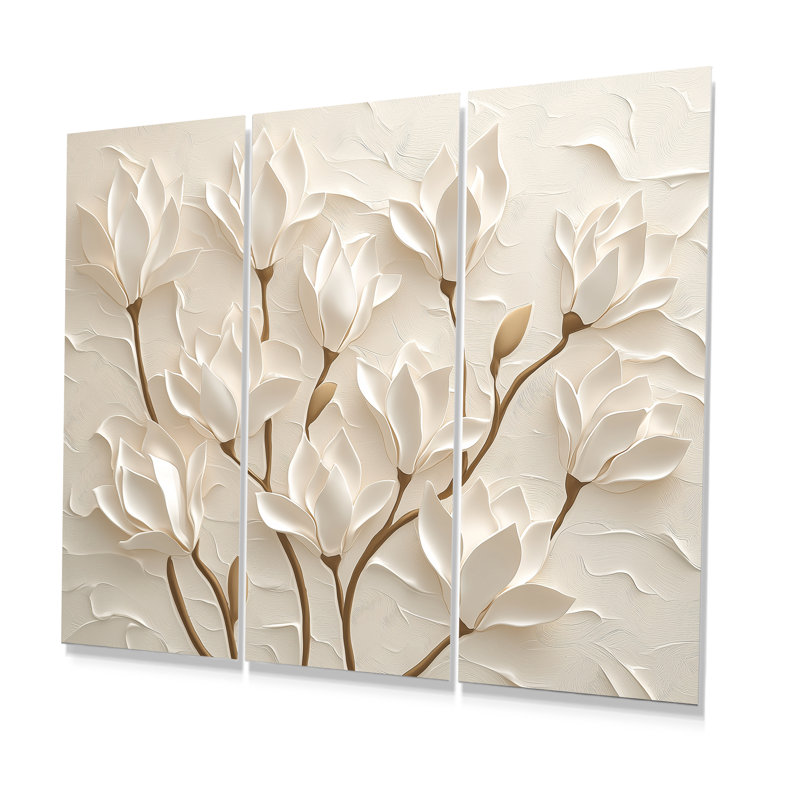 Ensemble de salon Adalbern - Magnolia, H 40 po x l 60 po, Impression sans cadre en métal, Does Not Apply