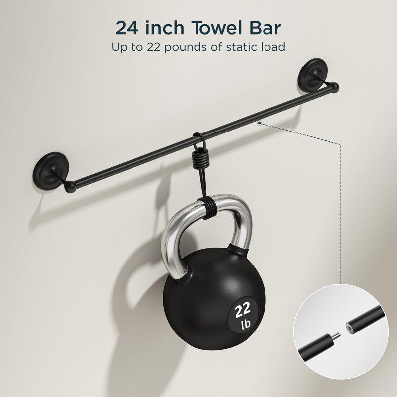 3 - Piece Bathroom Hardware Set, Black