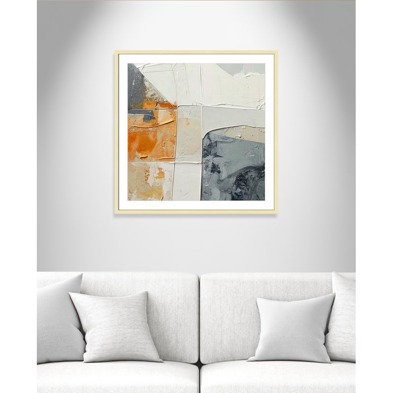 «Plastered II» par Alonza Saunders, Matted Print, Or mat, L 32 po x H 32 po