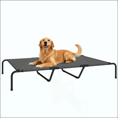 Elevated Dog Bed Breeds Outdoor Dog Bed Breathable Mesh Steel Frame