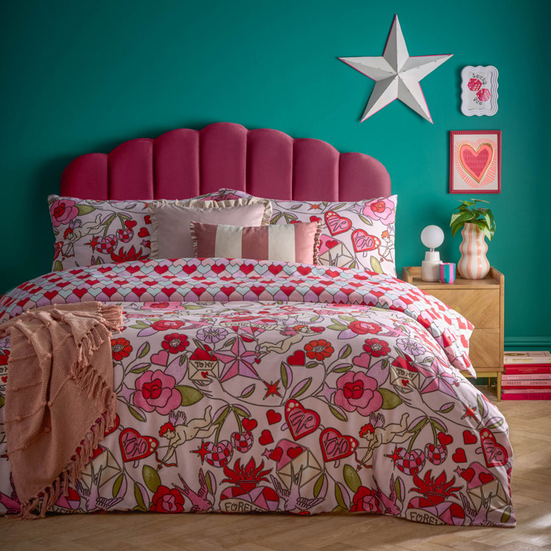 Glasshearts Cotton Blend Duvet Cover Set with Pillowcases, Single Duvet Cover + 1 Standard Pillowcase