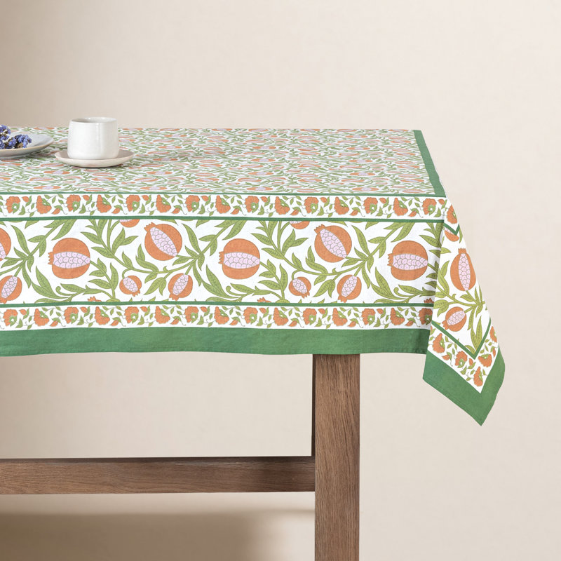 Grenadine Handmade Floral Tablecloth, 86" x 59"