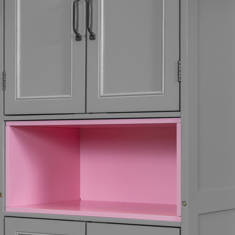 Lit escamotable simple avec meuble télé intégré et rangement, Gris